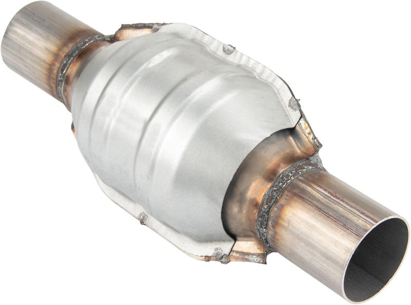 ZonCar 2.25 inch Universal 53005 Catalytic Converter, 2.25“ Inlet/Outlet High Flow Catalytic Converter with Heat Shield and O2 Port (EPA Compliant) - Image 1